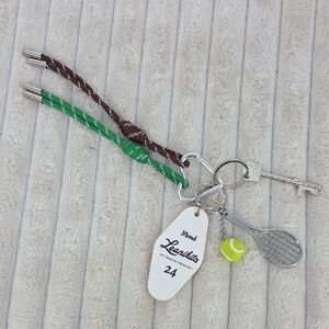 LeaSLita Keychain Charm with Tennis and Racket Accents